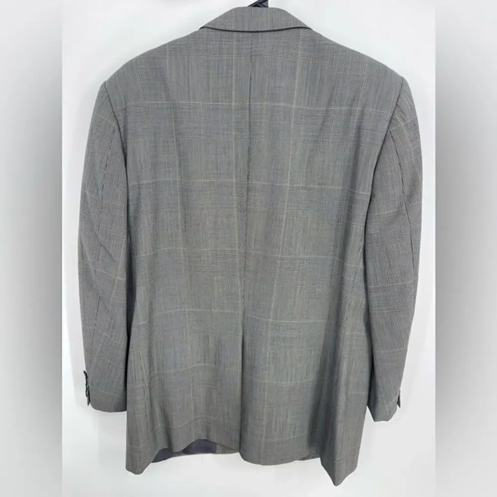 Hickey freeman gray plaid blazer size 42 R‎ saks fifth ave